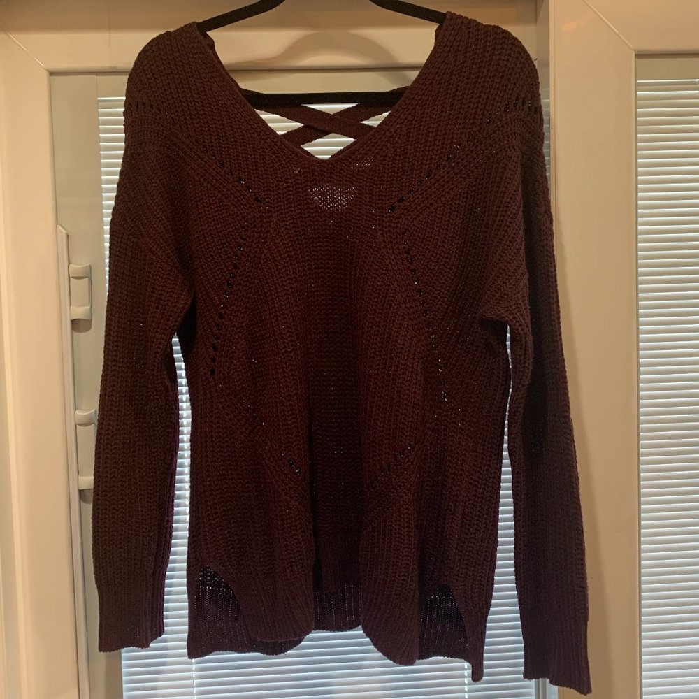 EUC Women's Charlotte Russe Sweater/Drop Shoulder Size Small Burgundy